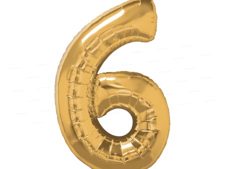 Number 6 Premium Gold Foil Balloon Online Hot Sale