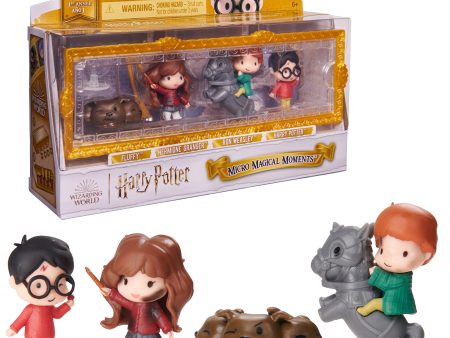 Wizarding World, Micro Magical Moments Harry, Hermione, Ron, and Fluffy Figure Set Fashion