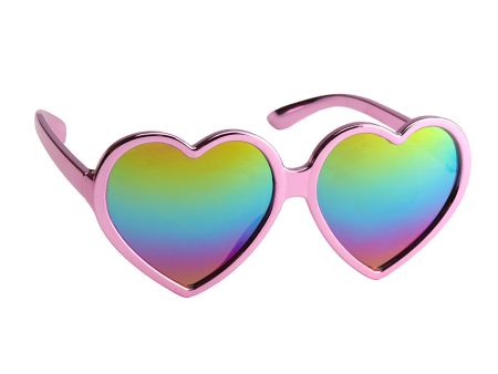 Pink Eletroplated Heart Arkaid Sunglasses Fashion