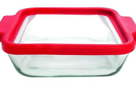 Truefit 8  Square Cake Dish with Red Cover Discount