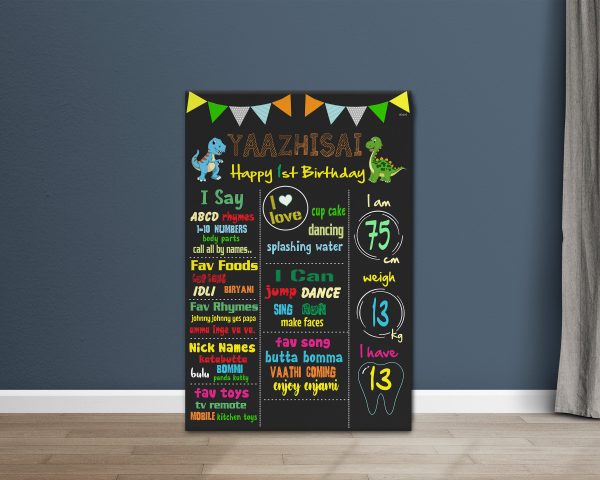 Dinosaur Theme Personalized Chalk Board Online